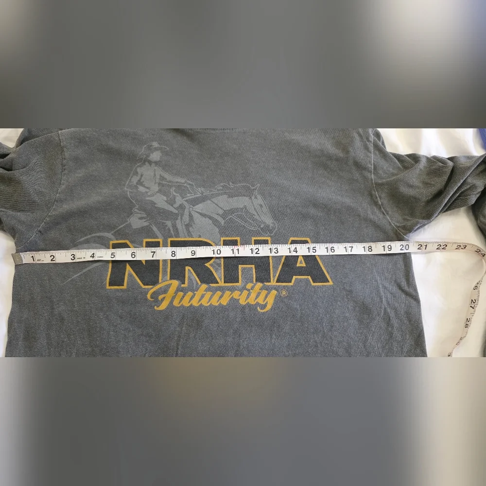 Comfort Colors Charcoal NRHA Futurity Long Sleeve Tee with Gold Logo